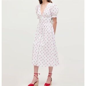 Hill House Floral Midi Dress with Puff Sleeves